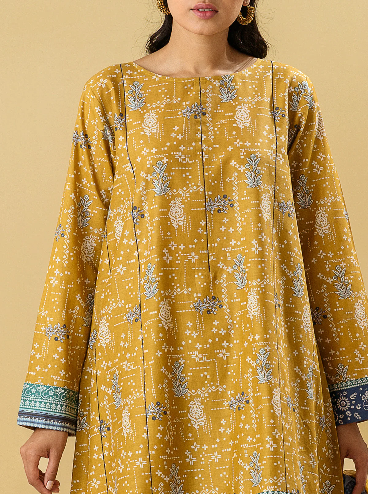 2 PIECE - PRINTED LAWN SUIT - OCHRE OBSESSION - Image 5