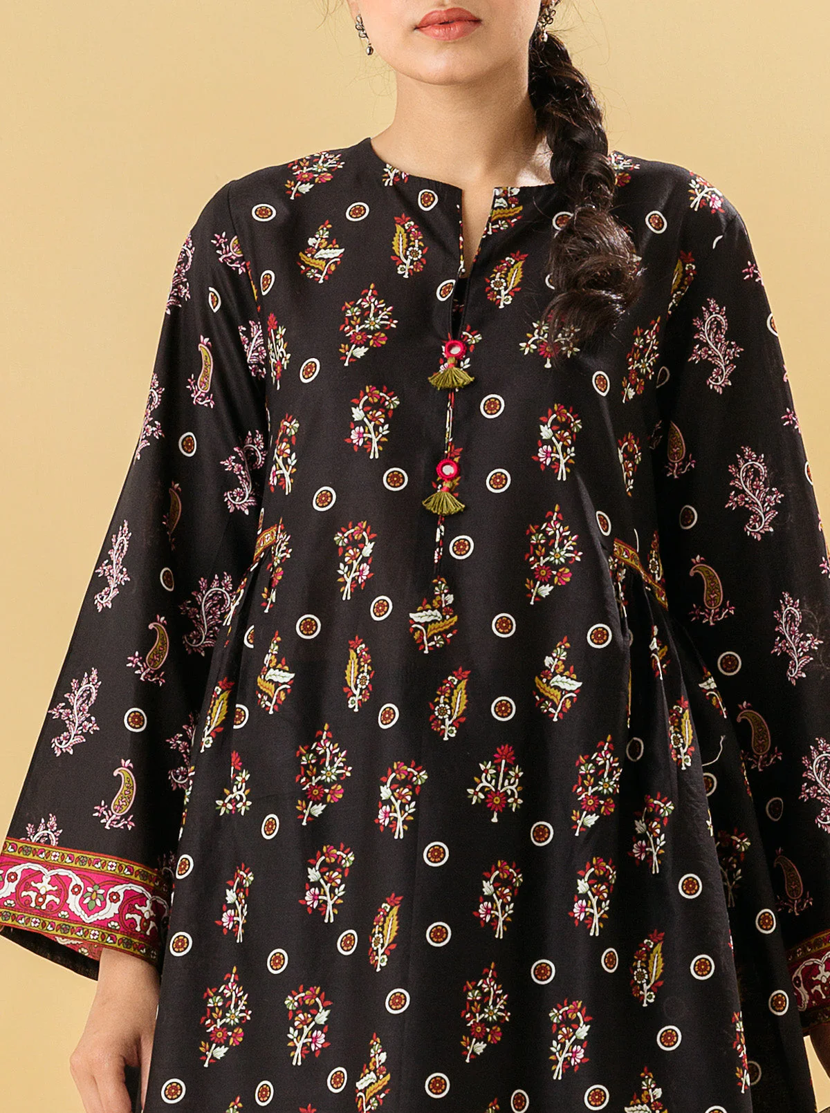 2 PIECE - PRINTED LAWN SUIT - BLACK QUARTZ - Image 4