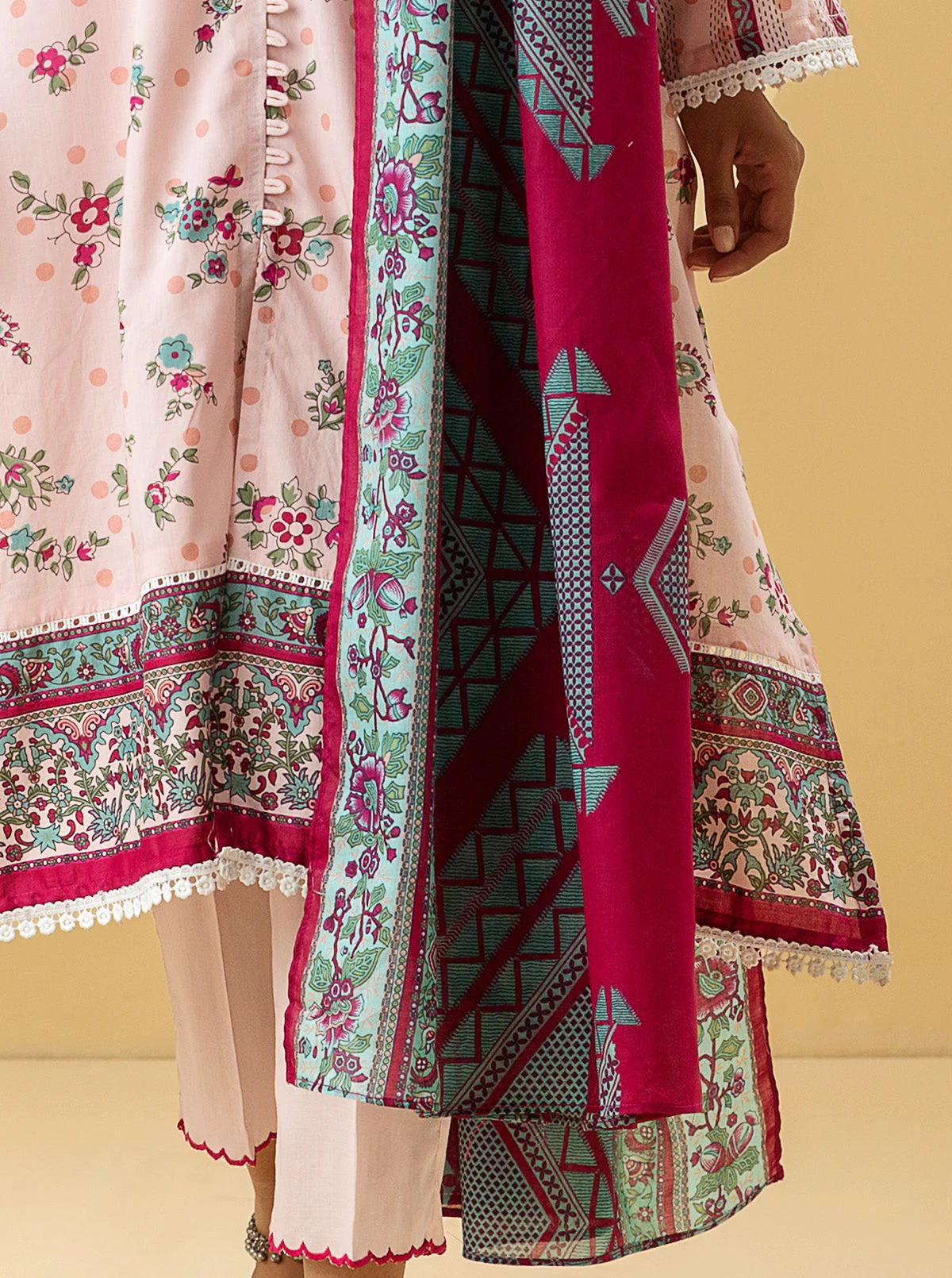 2 PIECE - PRINTED LAWN SUIT - PASTEL DEW - Image 2