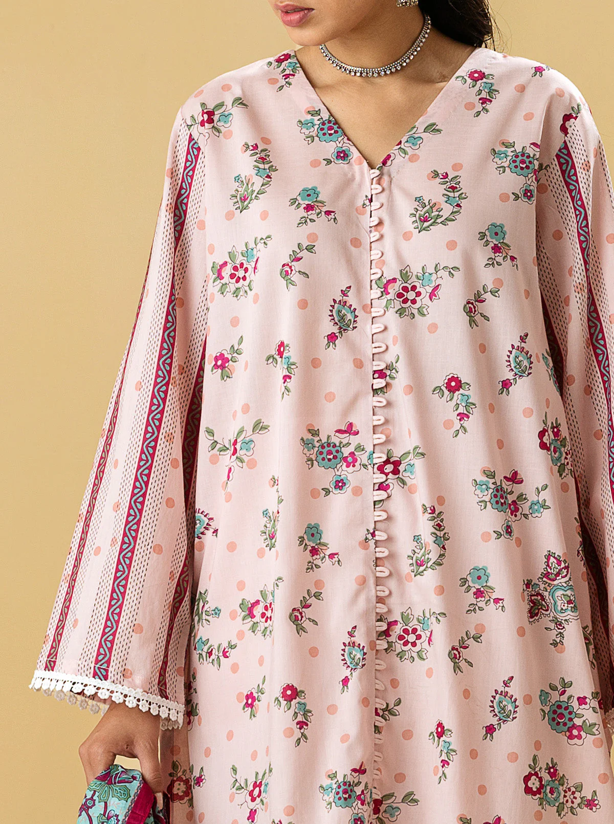 2 PIECE - PRINTED LAWN SUIT - PASTEL DEW - Image 5