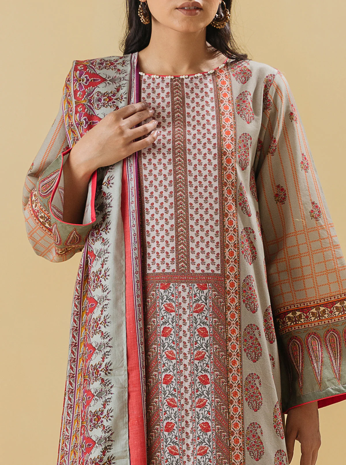 3 PIECE - PRINTED LAWN SUIT - ETHEREAL ESSENCE - Image 2