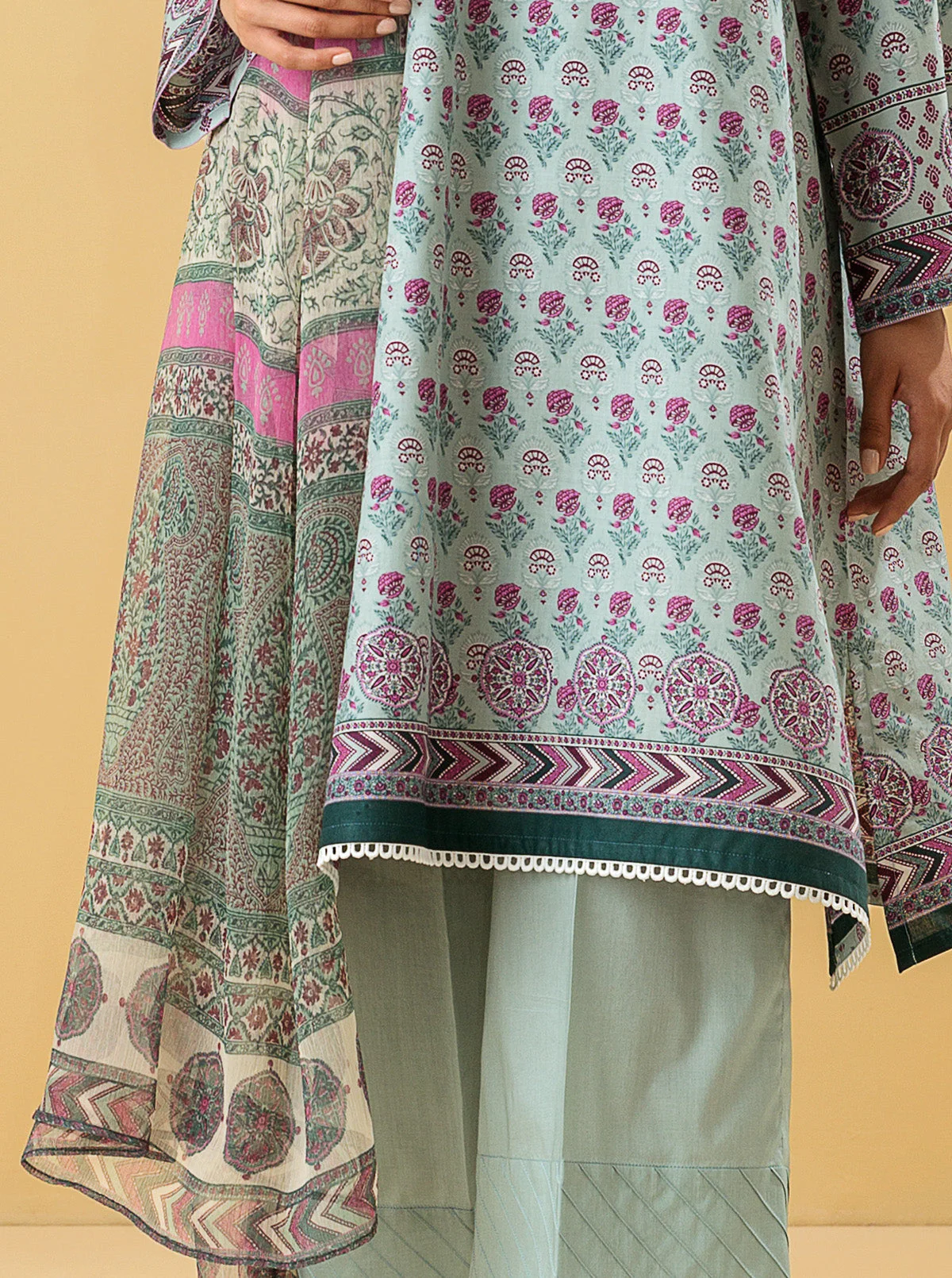 3 PIECE - PRINTED LAWN SUIT - MISTY DEWY - Image 2