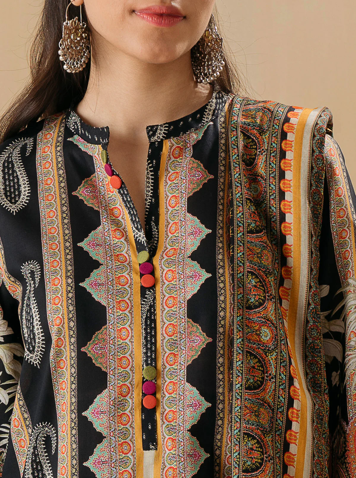 3 PIECE - PRINTED LAWN SUIT - GARDENIA ONYX - Image 2