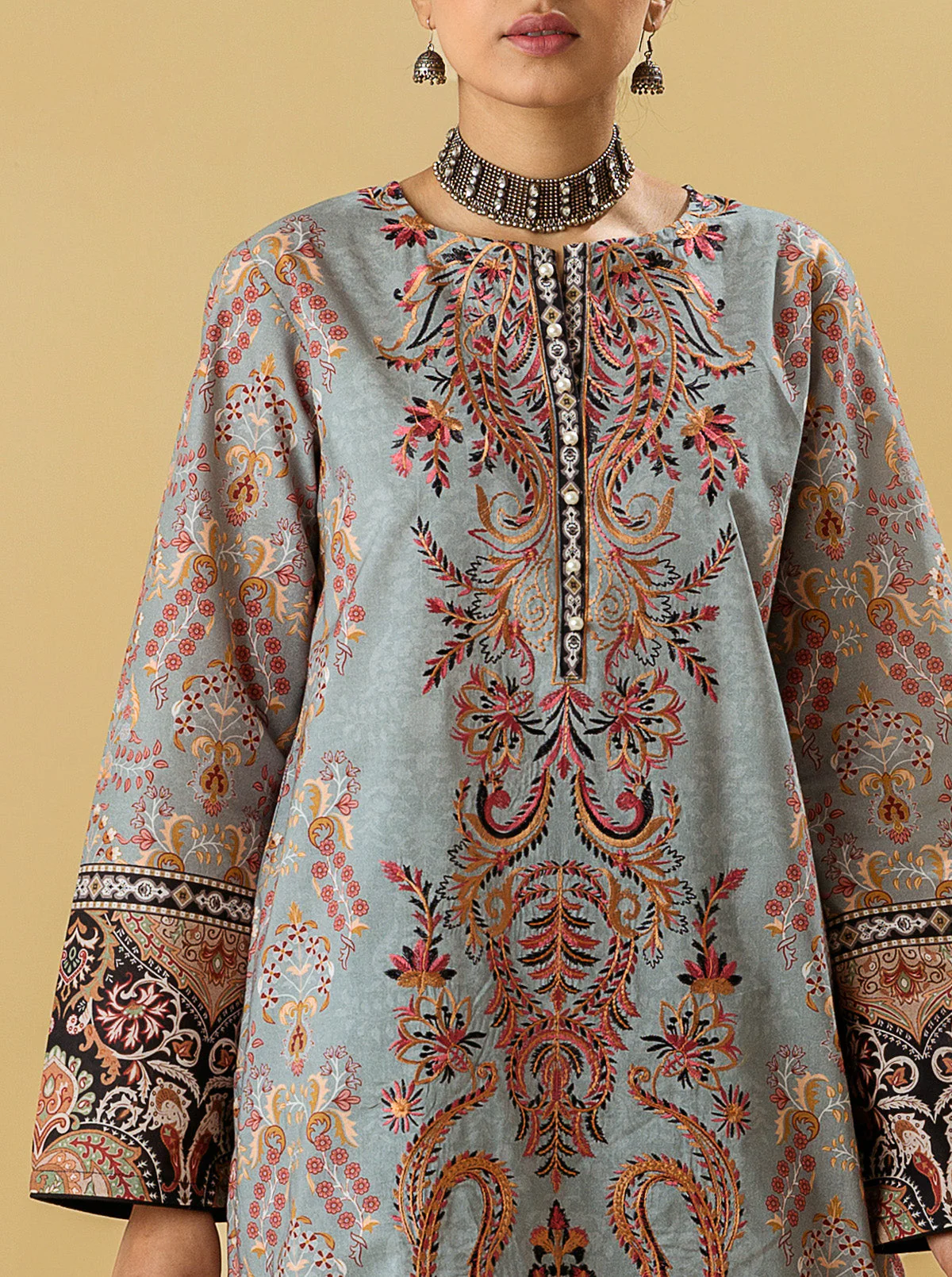 3 PIECE - EMBROIDERED  LAWN SUIT - SUMMER BREEZE - Image 5