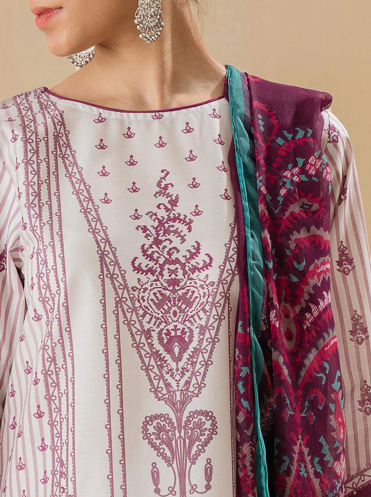 3 PIECE - PRINTED LAWN SUIT - QUARTZ GEM - Image 2