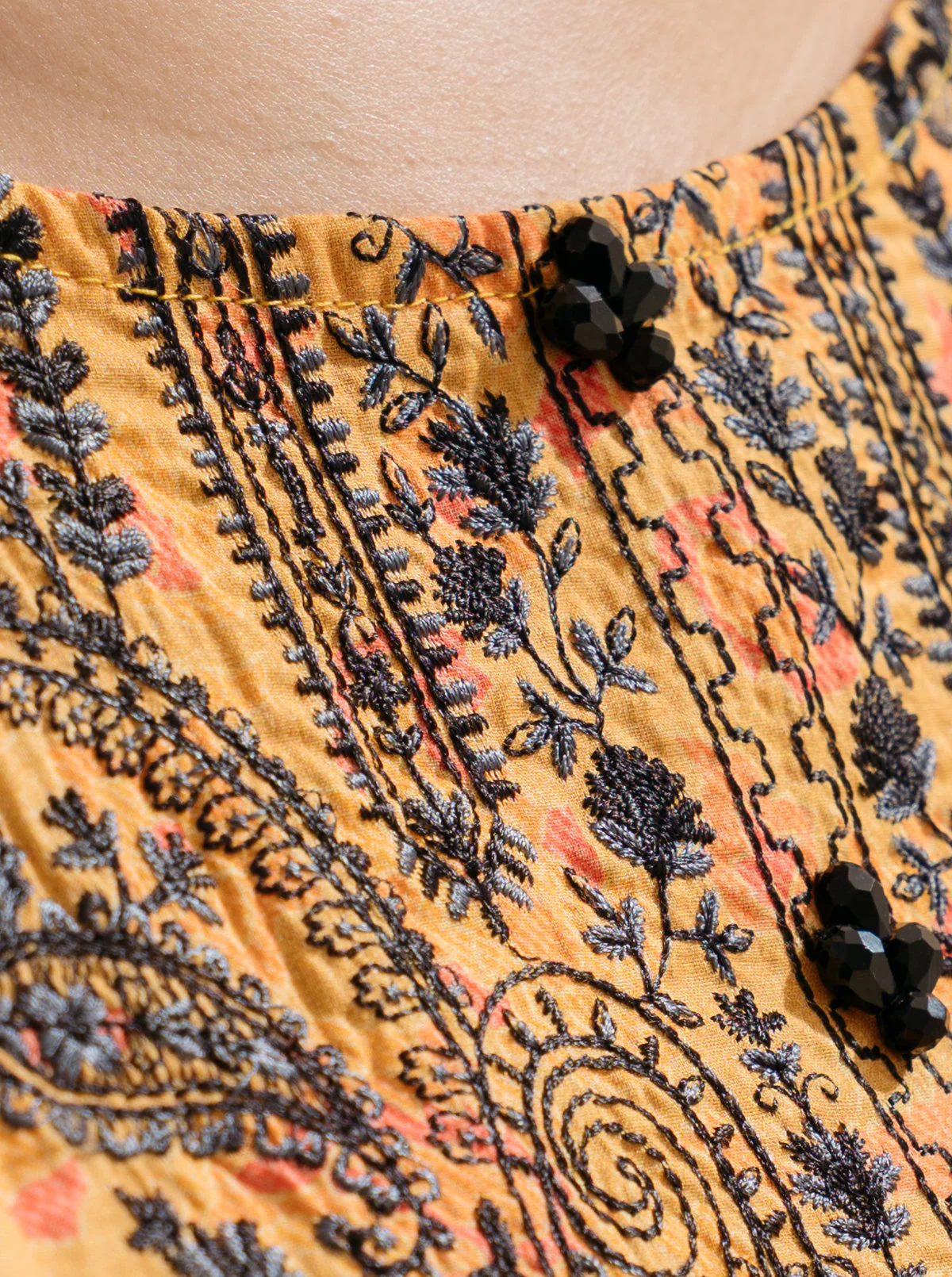3 PIECE - EMBROIDERED LAWN SUIT - OPAL YELLOW - Image 3
