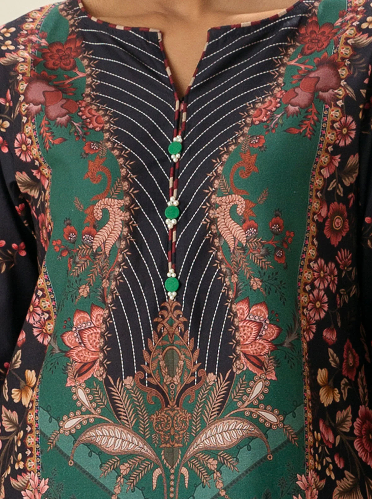 1 PIECE - PRINTED  LAWN SHIRT - RAIN FOREST - Image 2