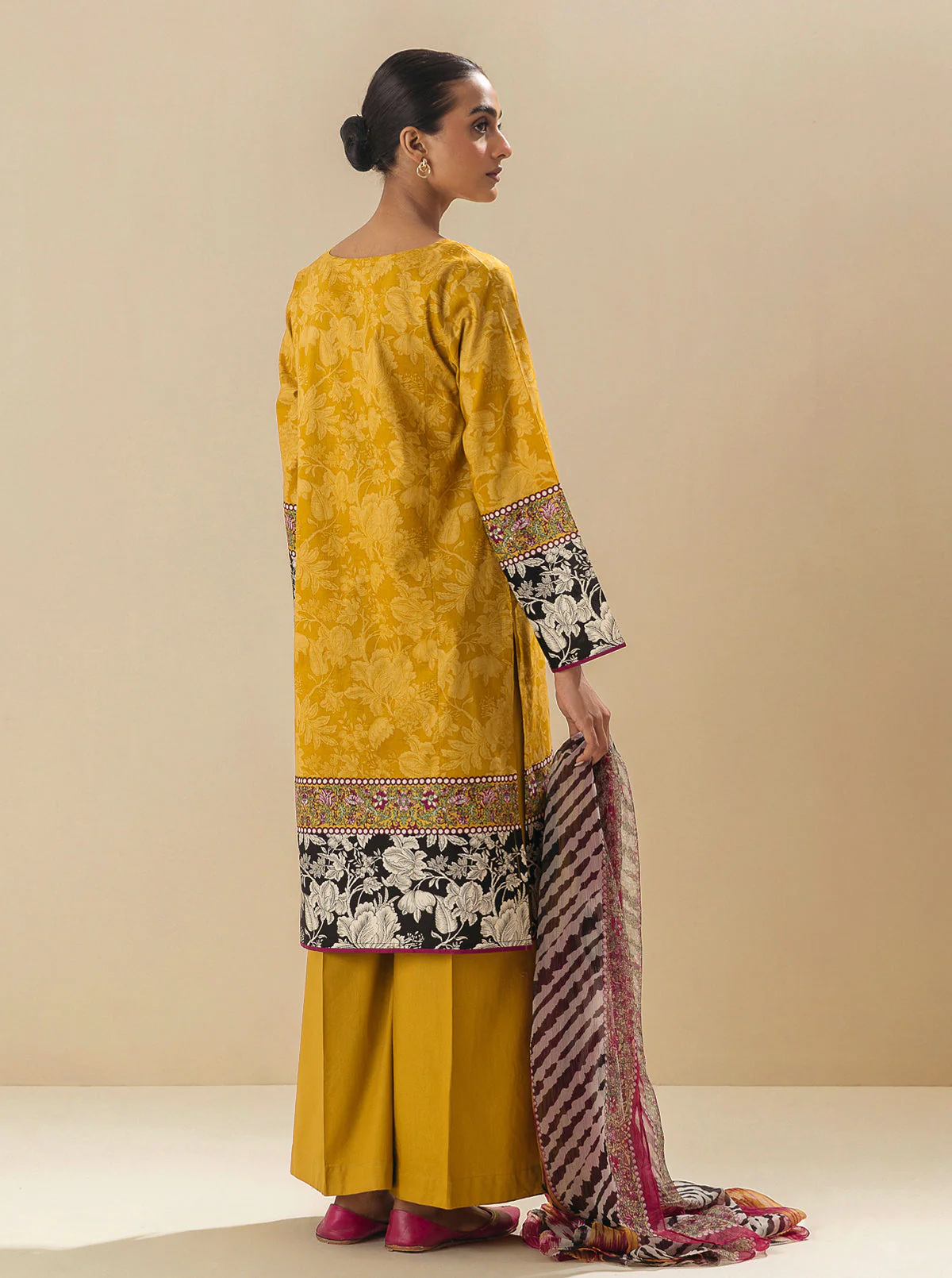2 PIECE - EMBROIDERED LAWN SUIT - GOLDEN SPICE - Image 3