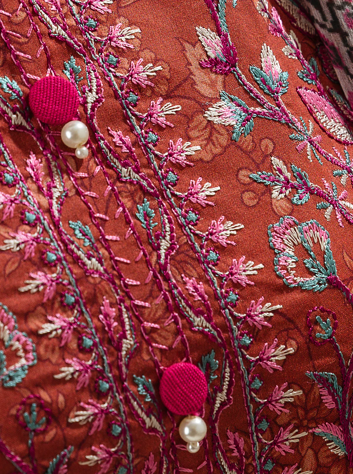 3 PIECE - EMBROIDERD LAWN SUIT - MULBERRY MINES - Image 2