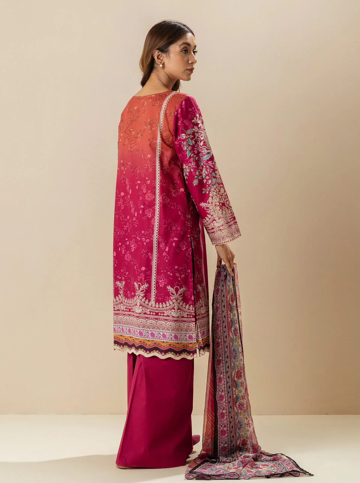 3 PIECE - EMBROIDERD LAWN SUIT - MULBERRY MINES - Image 4