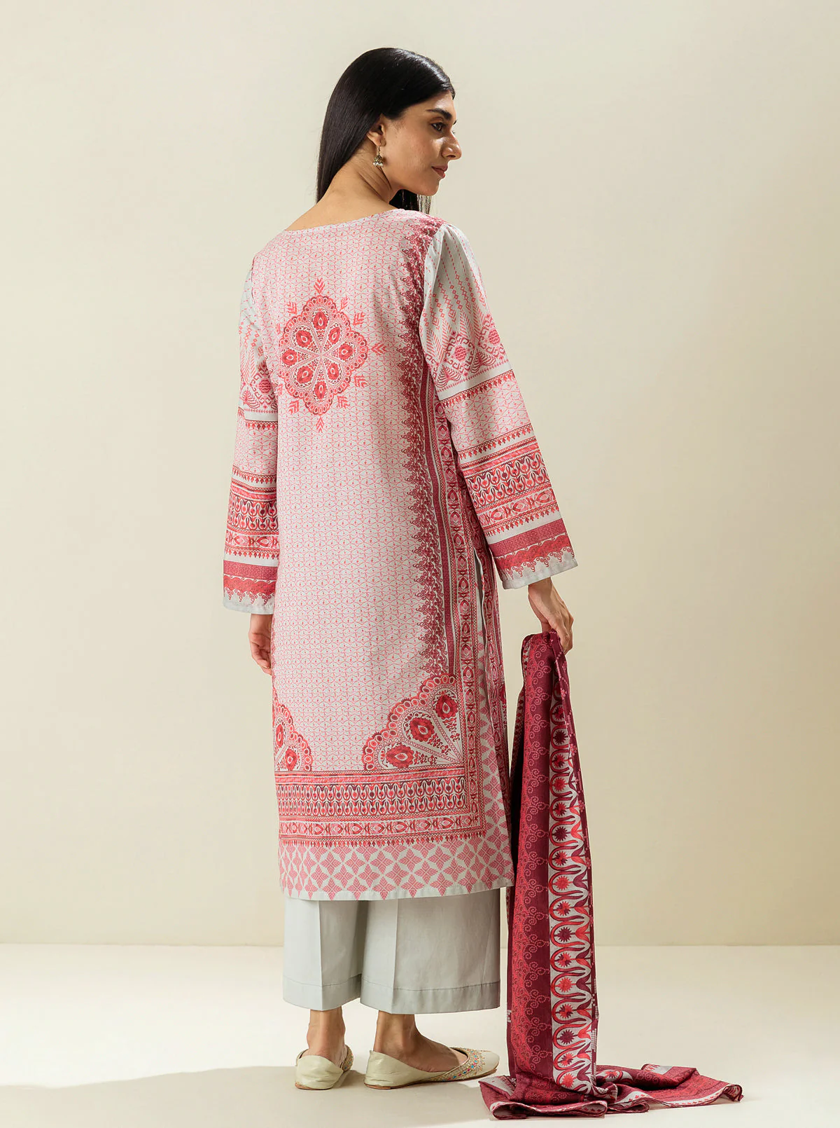 3 PIECE - PRINTED LAWN SUIT - MULBERRY CRAFTS - Image 3