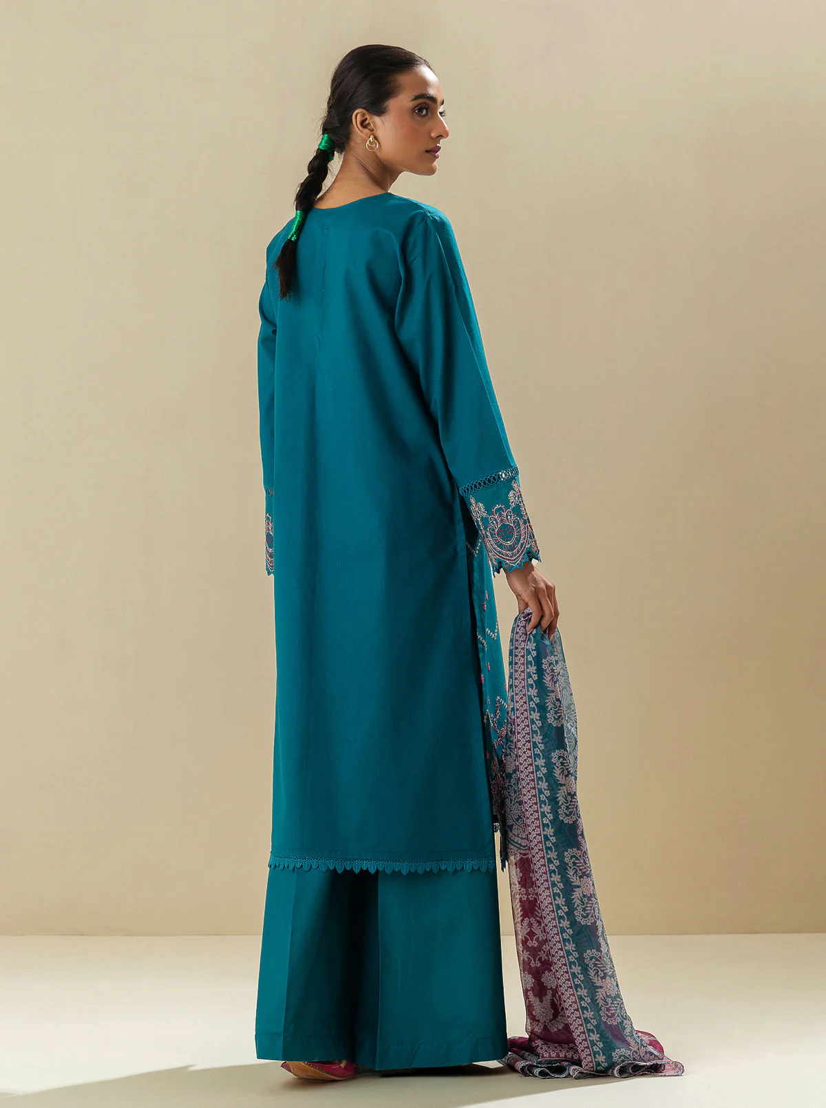 3 PIECE - EMBROIDERED LAWN SUIT - TAHITIAN TERRACE - Image 3