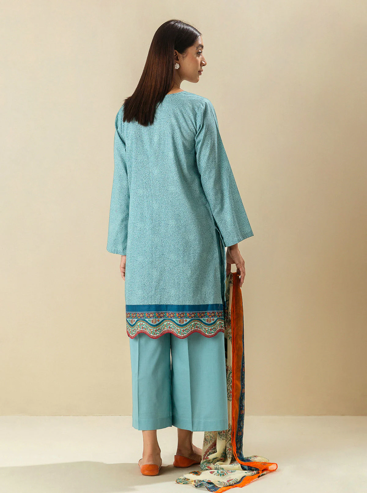 2 PIECE - EMBROIDERED LAWN SUIT - DEEPLY BLUE - Image 3