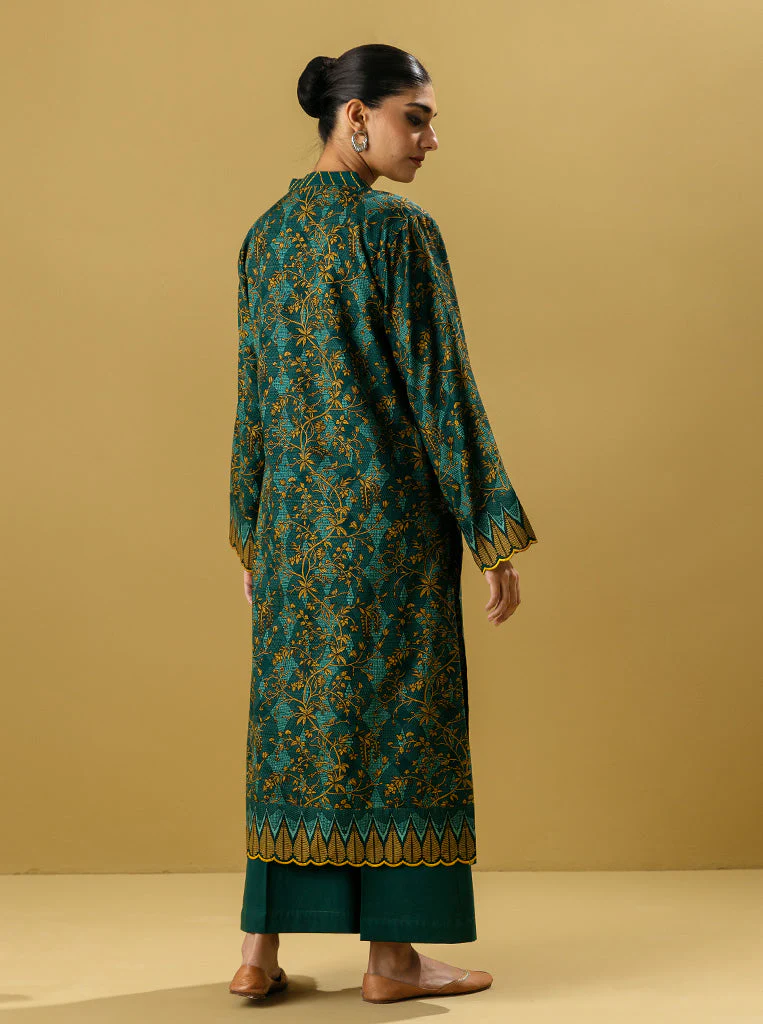 2 PIECE - PRINTED KHADDAR SUIT - LEMON CHIFFON - Image 2