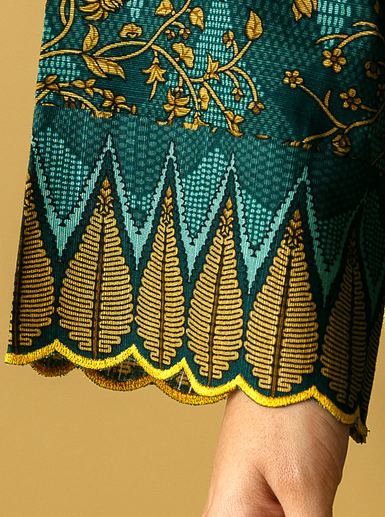 2 PIECE - PRINTED KHADDAR SUIT - LEMON CHIFFON - Image 3