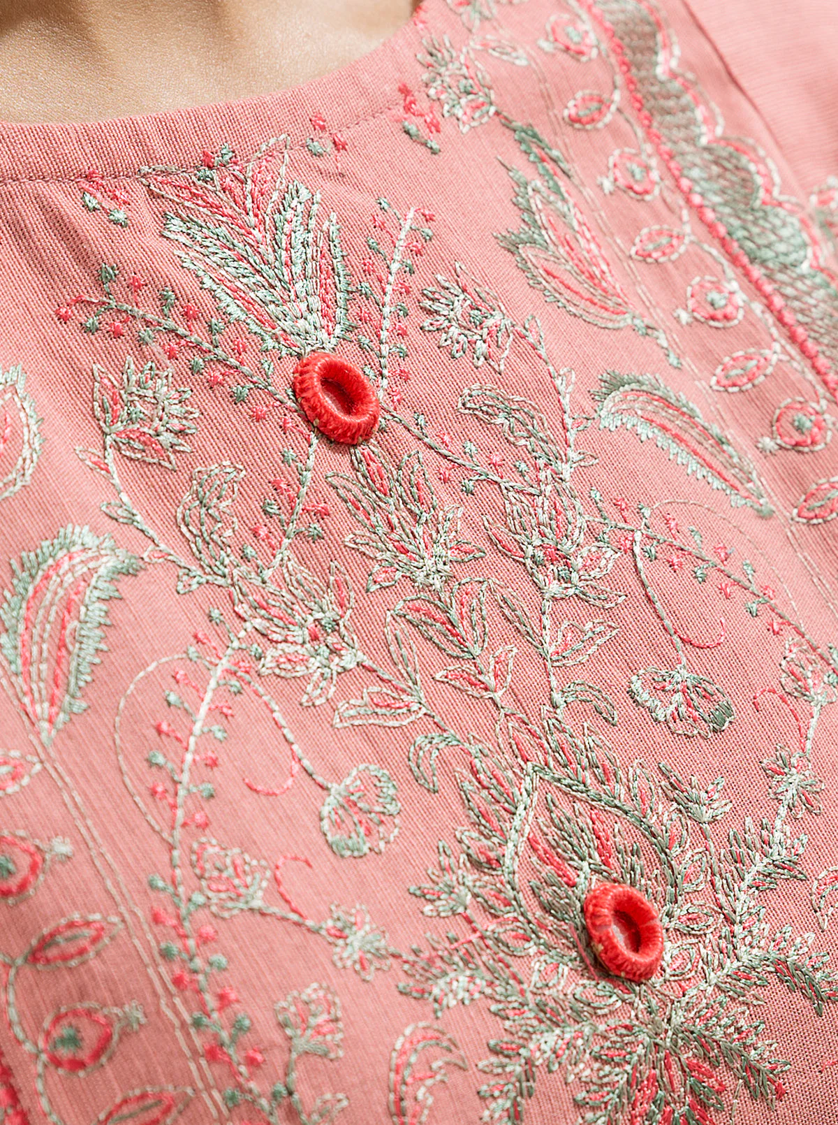 3 PIECE - EMBROIDERED  KHADDAR SUIT - PINK SHADOW - Image 3