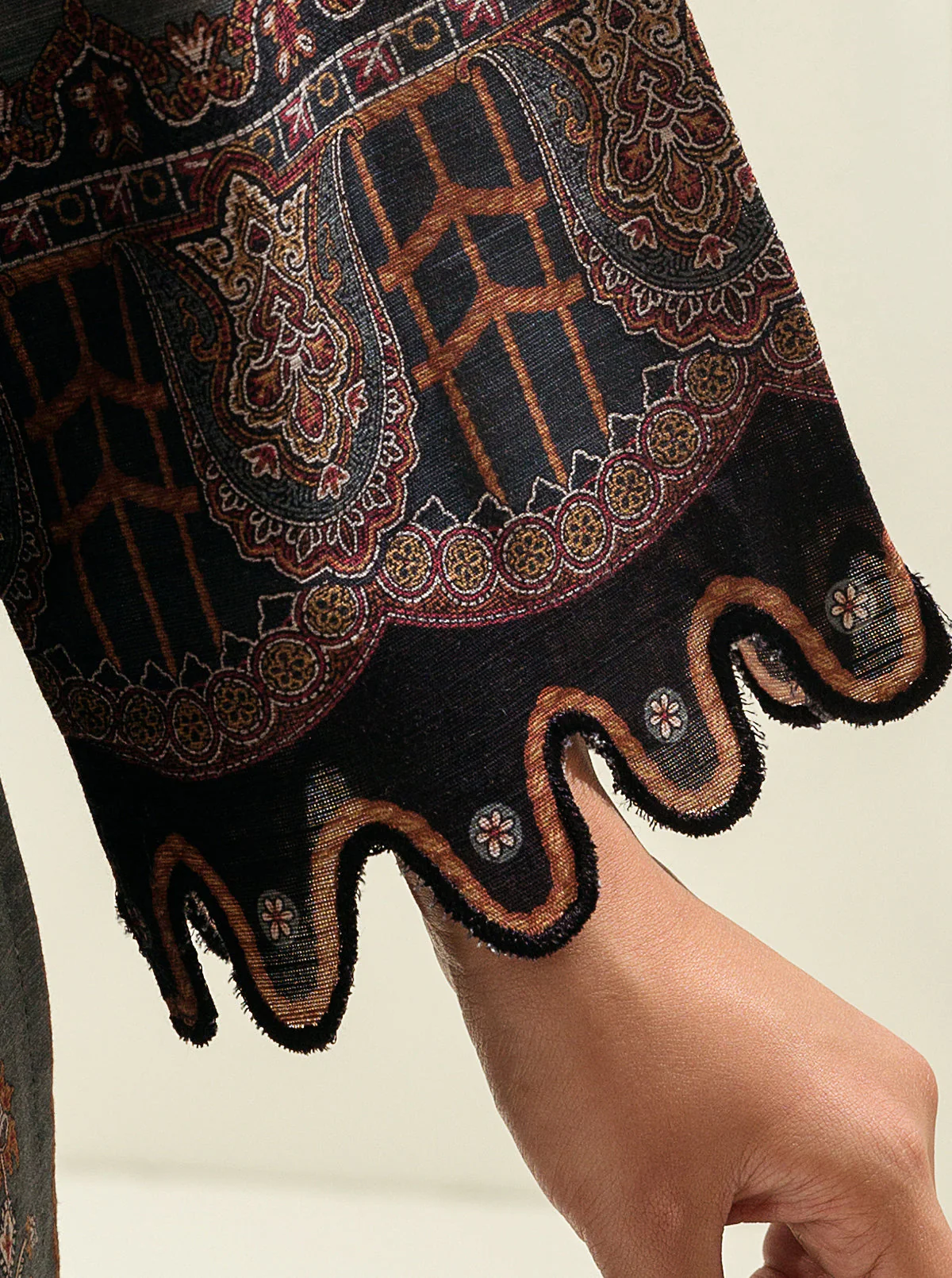 3 PIECE - PRINTED KHADDAR SUIT - ETHNIC PAISLEYS - Image 5