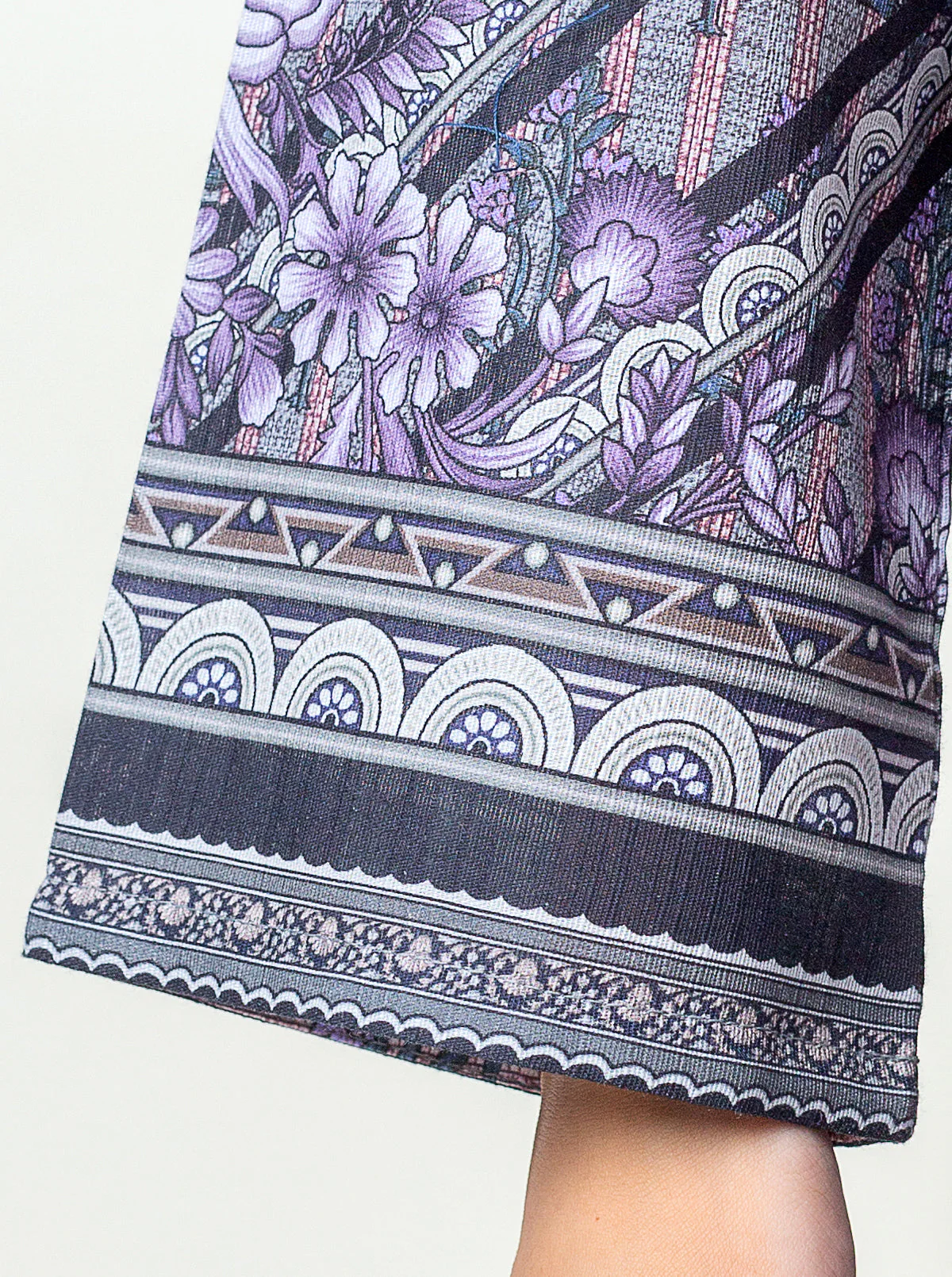 1 PIECE - PRINTED KHADDAR SHIRT - EBONY SHAFT - Image 4