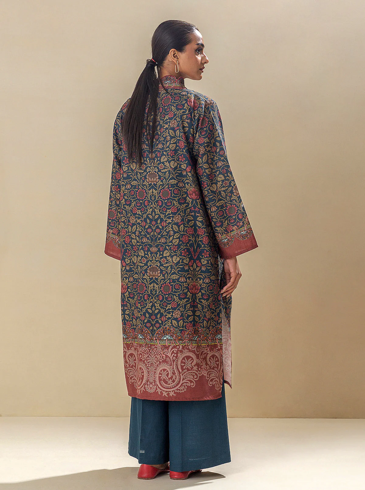 1 PIECE - PRINTED KHADDAR SHIRT - GRAND FOLIAGE - Image 2