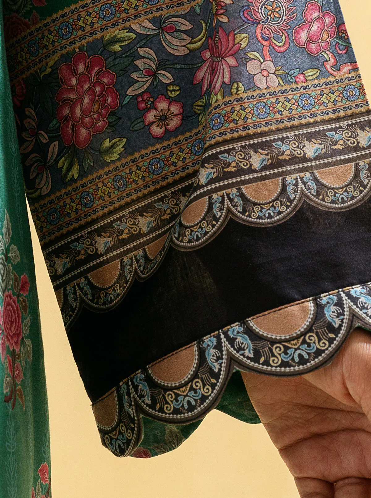 2 PIECE - PRINTED LAWN SUIT - BOHO GREEN - Image 3