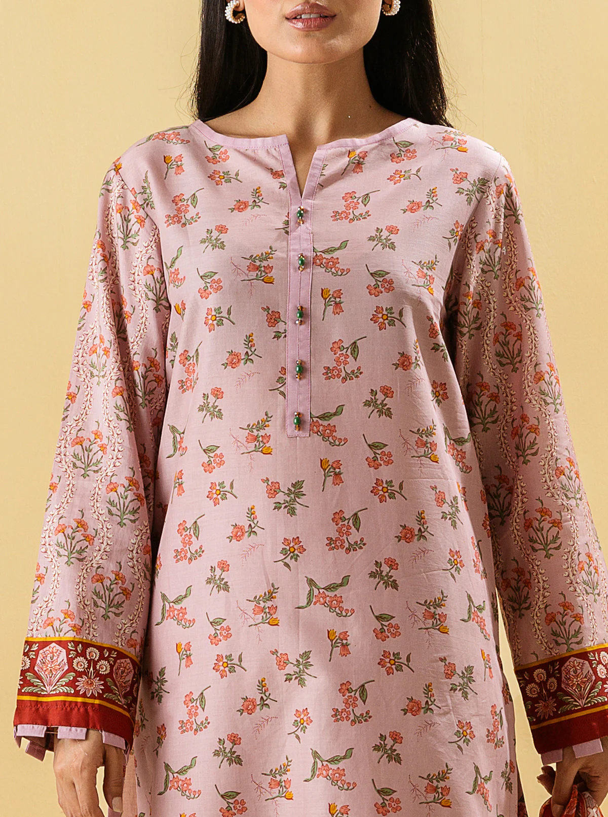 2 PIECE - PRINTED LAWN SUIT - DUSKY BLUSH - Image 4