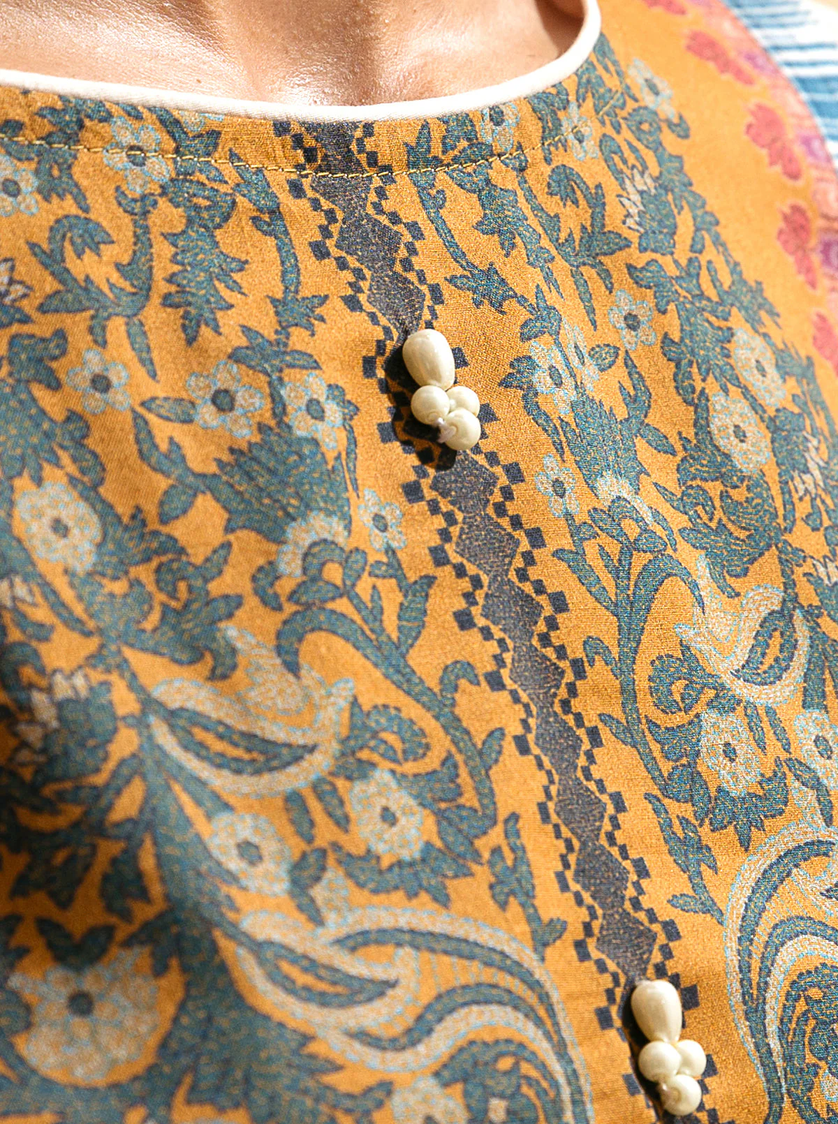 2 PIECE - PRINTED LAWN SUIT - MUSTARD GEMSTONE - Image 3