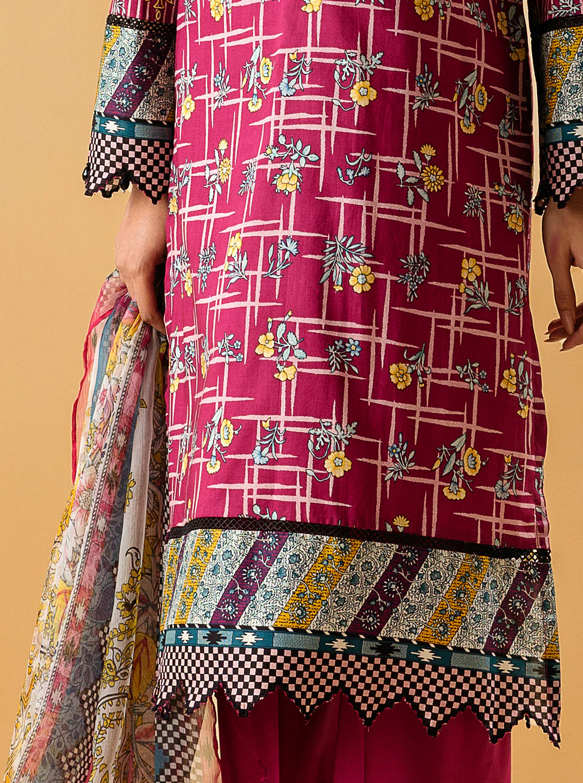 3 PIECE - PRINTED LAWN SUIT - ENCHANTED BLOOM - Image 4