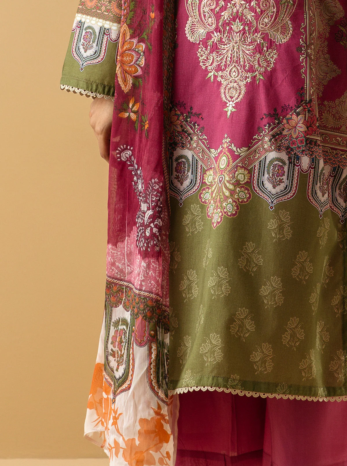 3 PIECE - EMBROIDERED LAWN SUIT - ETERNAL BLISS - Image 2