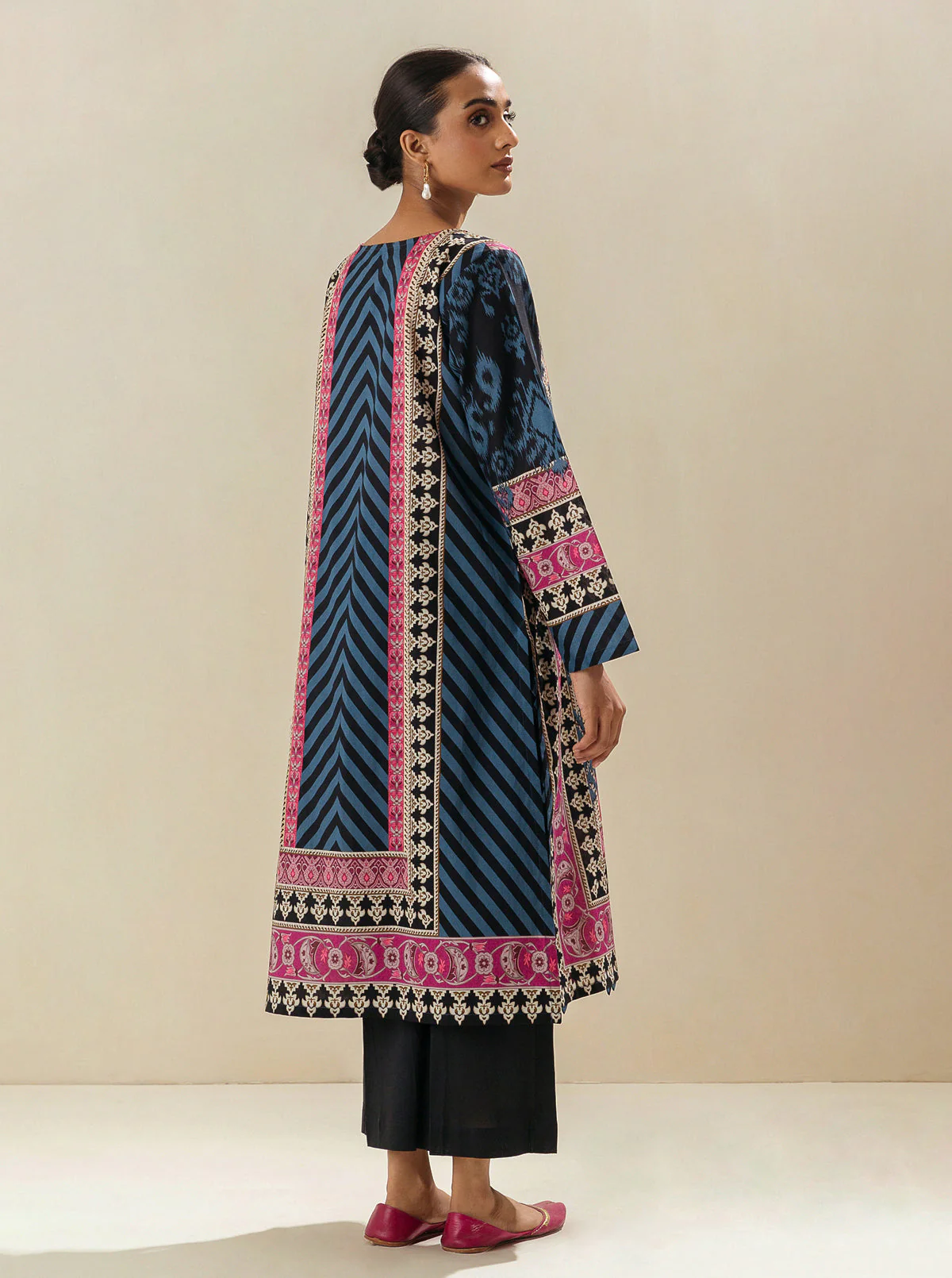 1 PIECE - PRINTED LAWN SHIRT - BLUE TIDE - Image 2