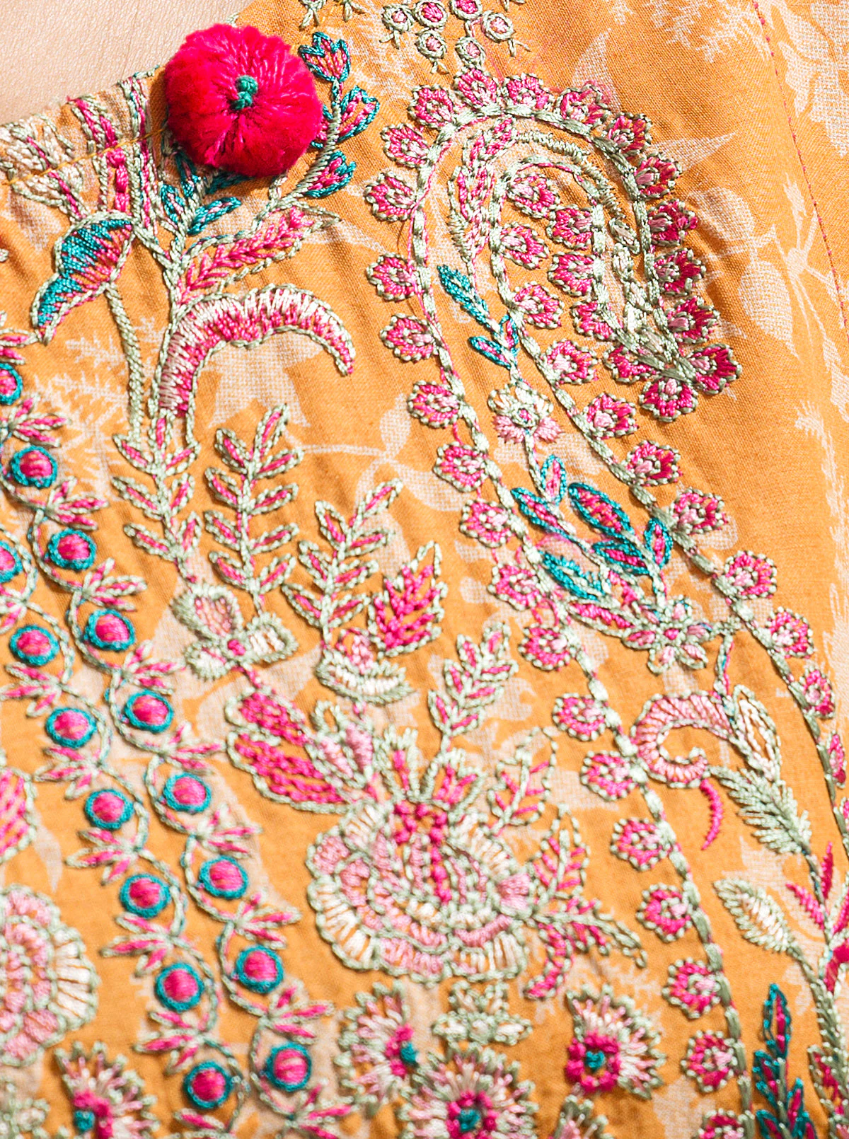 2 PIECE - EMBROIDERED PRINTED LAWN SUIT - AMBERGLOW - Image 4
