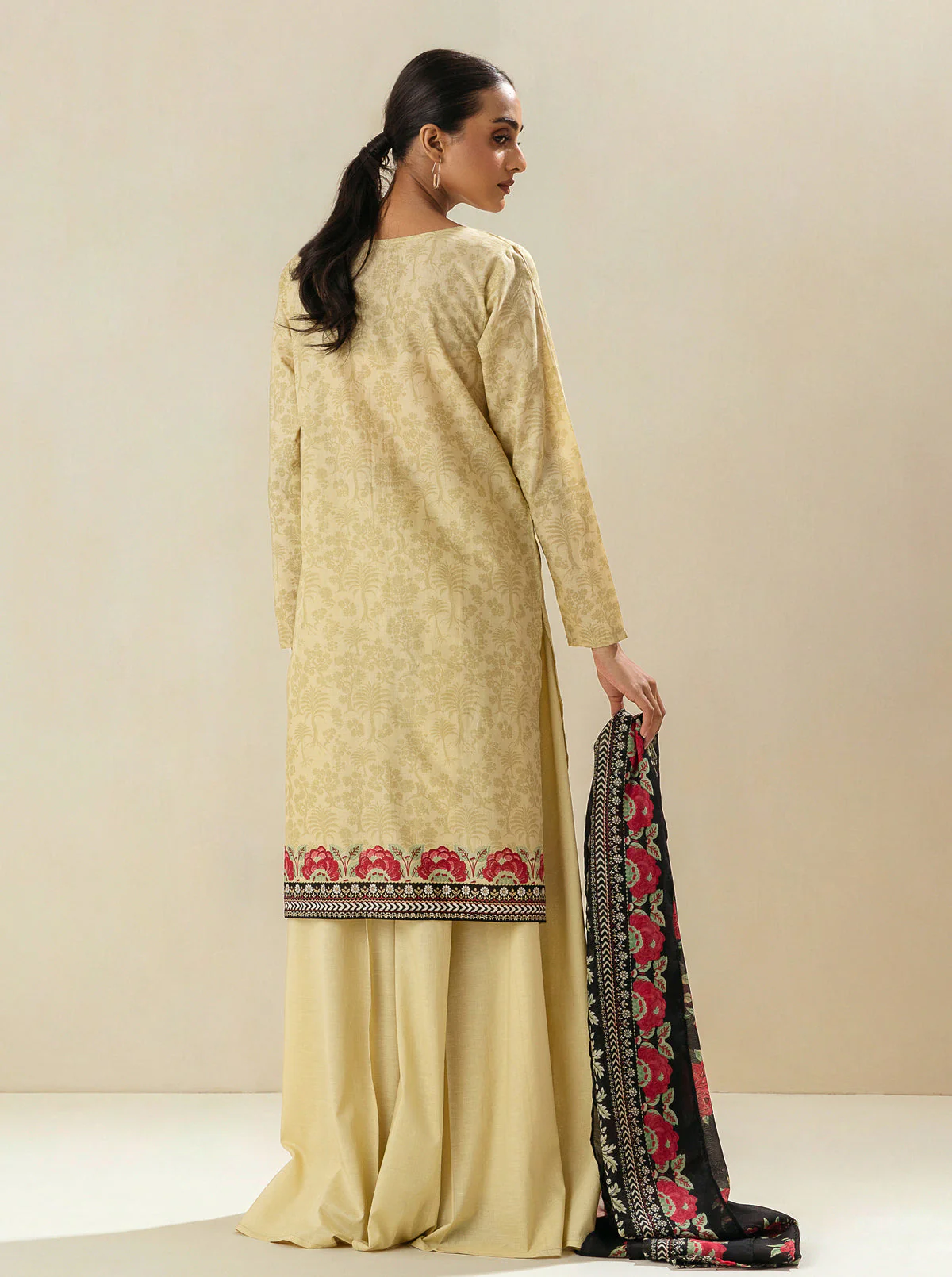 2 PIECE - EMBROIDERED LAWN SUIT - POPPIN ROSE - Image 3