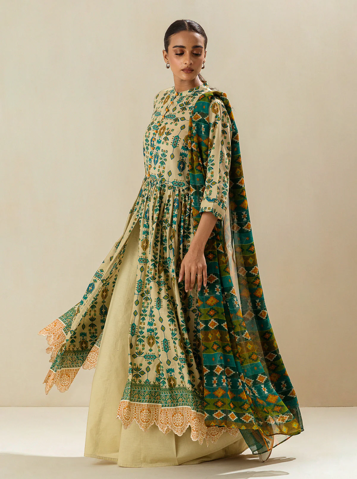 2 PIECE - PRINTED LAWN SUIT - ANTIQUE CHARM - Image 2