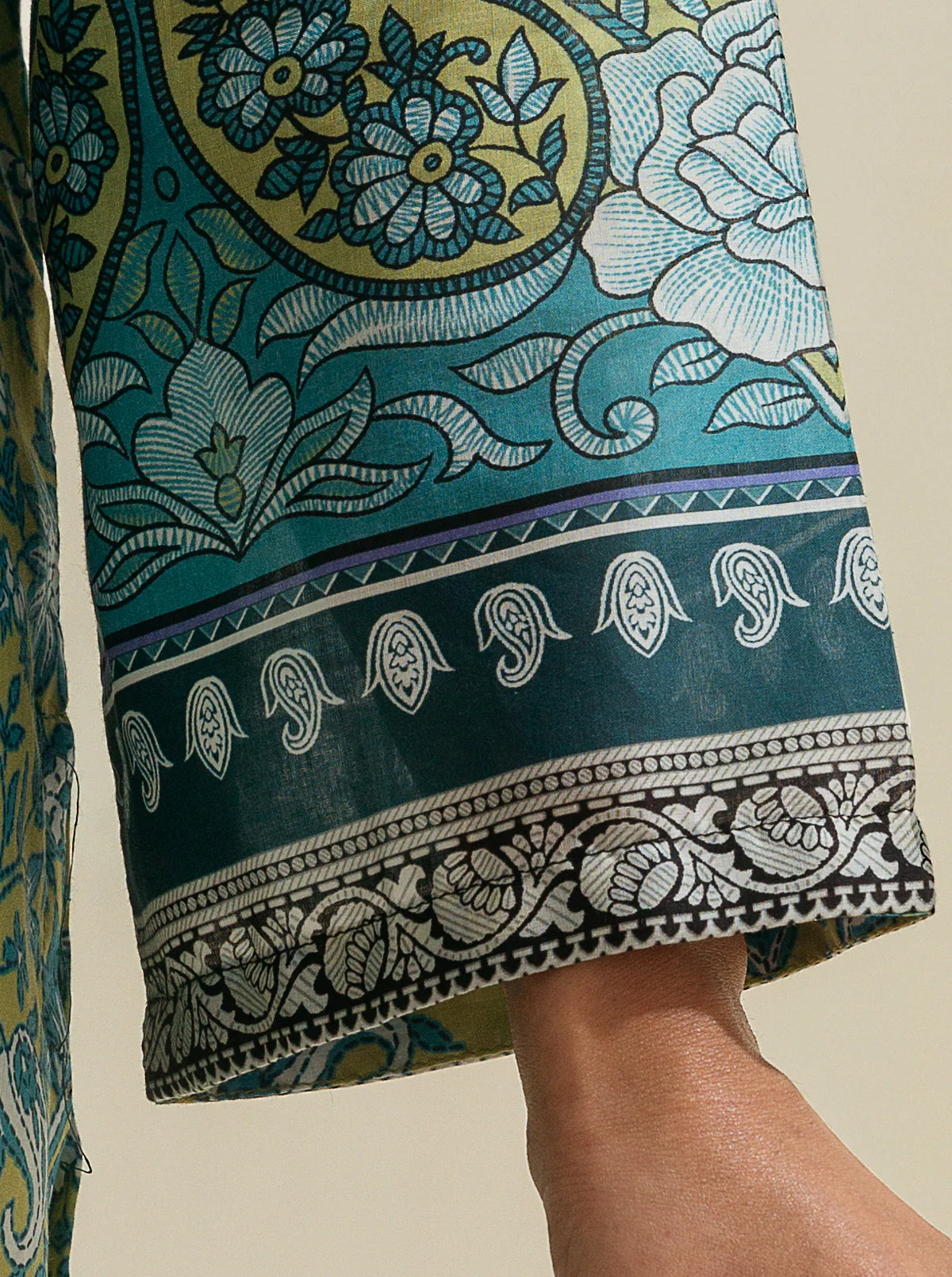 3 PIECE - PRINTED LAWN SUIT - LIME GARDEN - Image 5