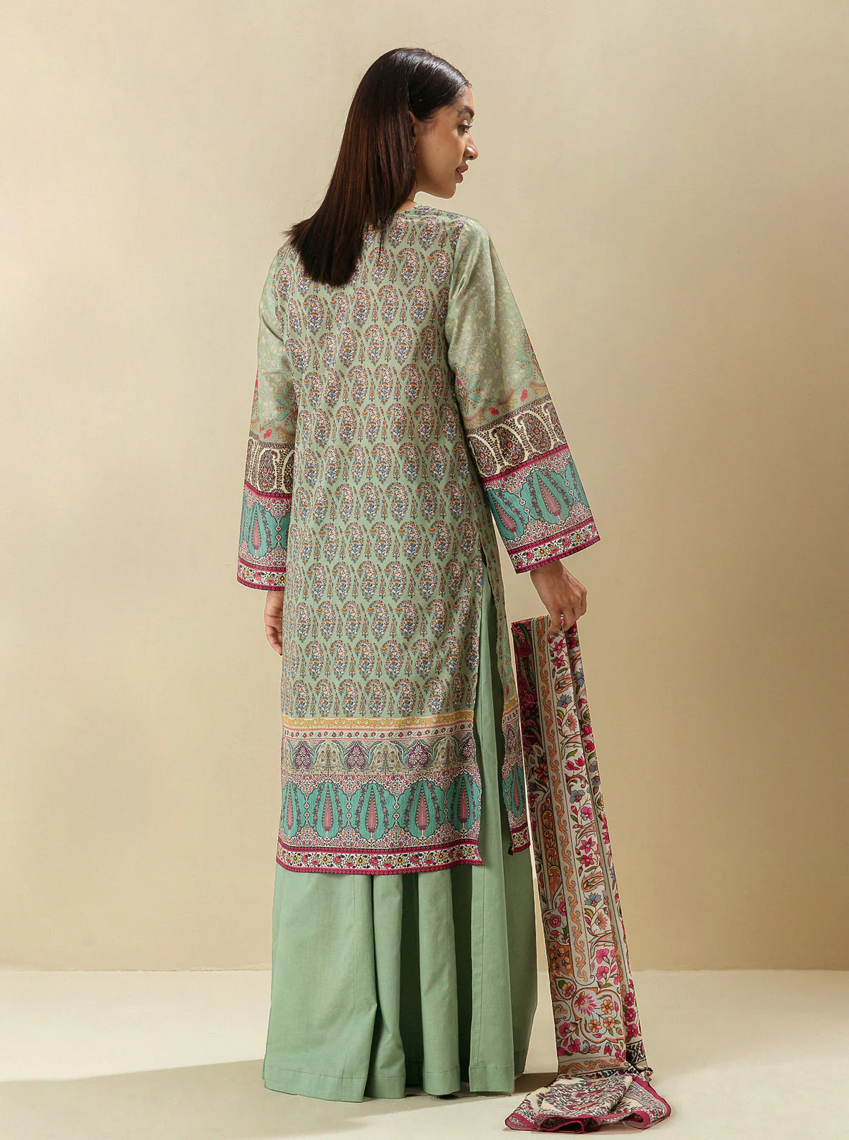 3 PIECE - PRINTED LAWN SUIT -FROSTY SPRUCE - Image 3