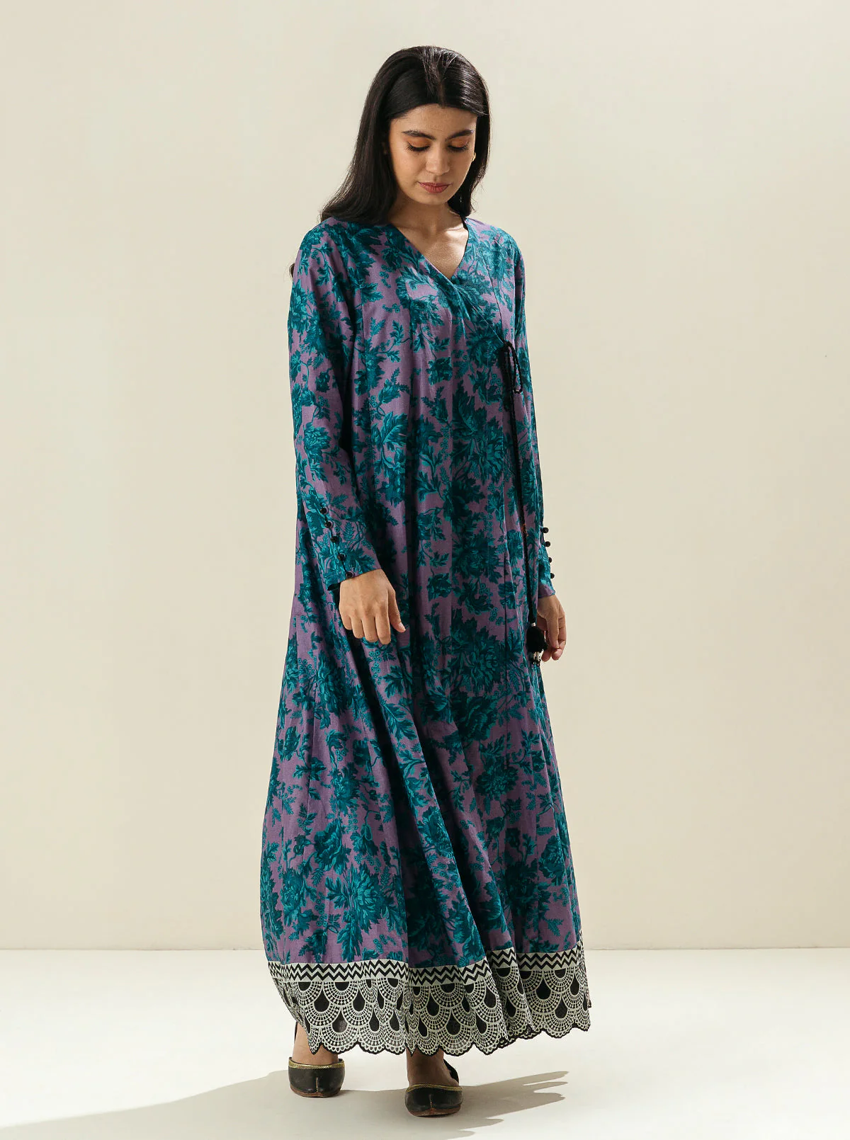 1 PIECE - PRINTED LAWN SHIRT - MAUVE SKY - Image 4