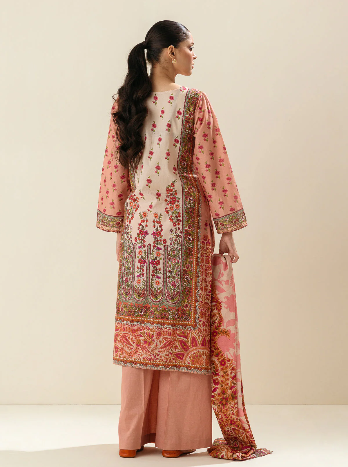 3 PIECE - PRINTED LAWN SUIT - ROSE OF SHARON - Image 3