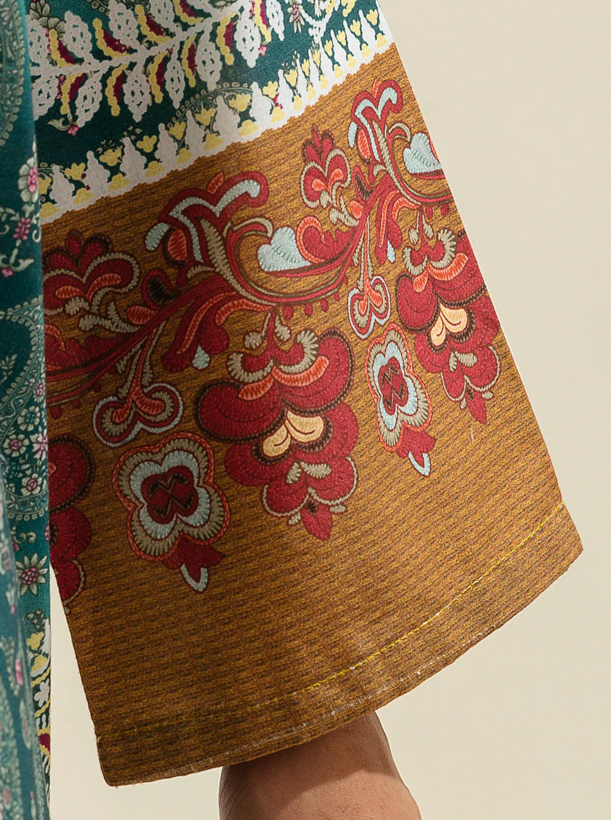 1 PIECE - PRINTED LAWN SHIRT - LAPIS GLEAM - Image 3