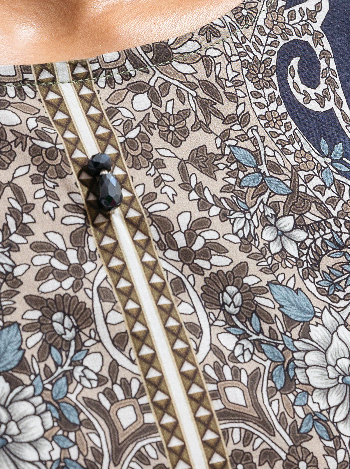 1 PIECE - PRINTED LAWN SHIRT - MIDNIGHT NAVY - Image 3