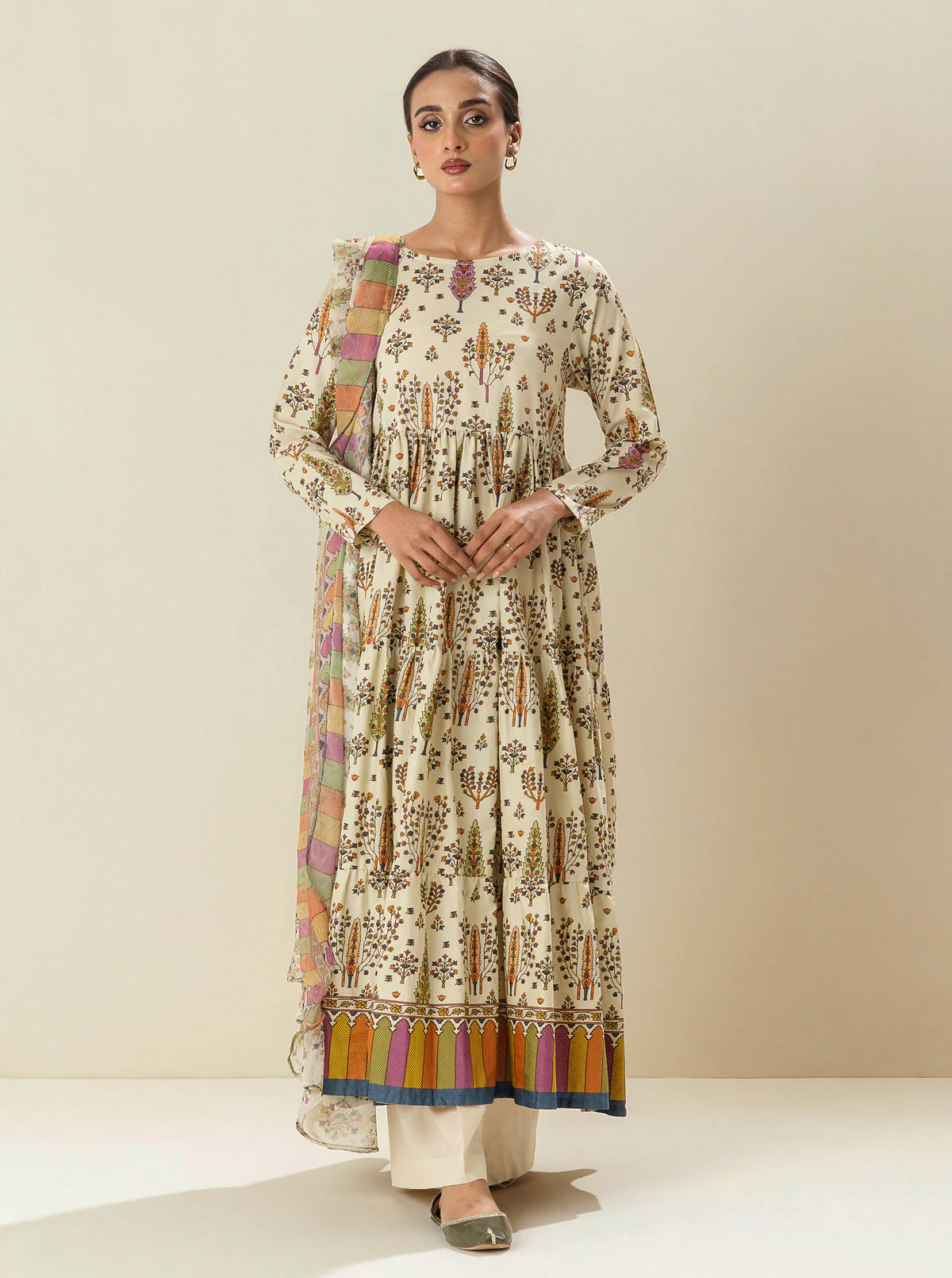 2 PIECE - PRINTED LAWN SUIT - FRAGRANT FOLIAGE (UNSTITCHED) - Image 4