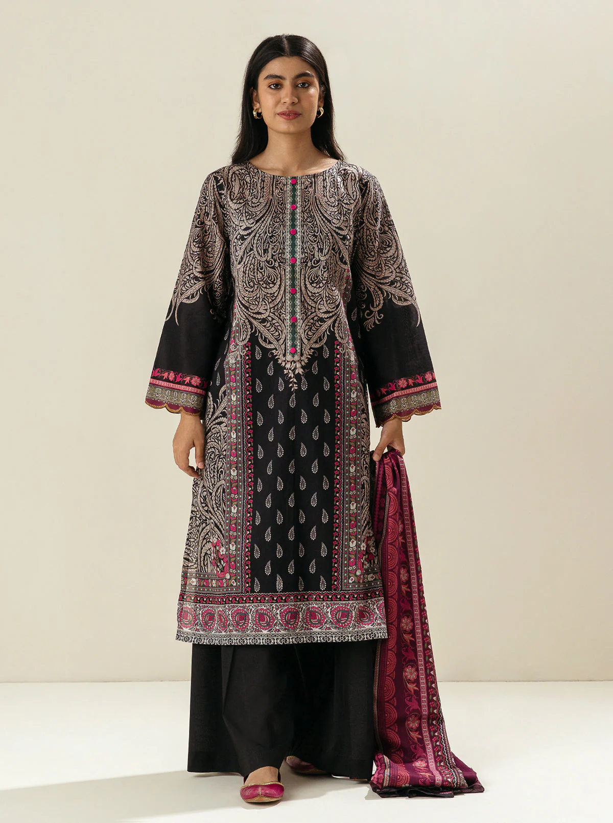 3 PIECE - PRINTED LAWN SUIT - LUXURY JEWEL - Image 2