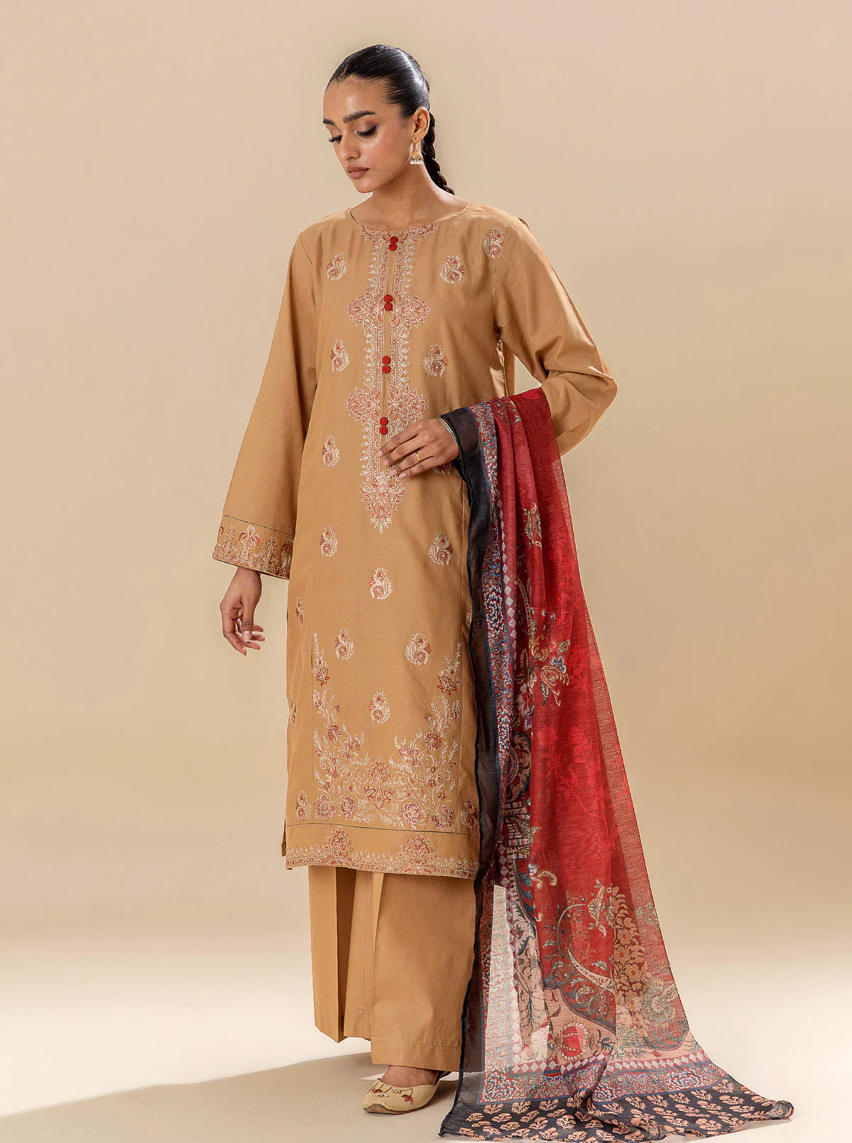 3 PIECE EMBROIDERED LAWN SUIT-CRISP DAWN (UNSTITCHED) - Image 4